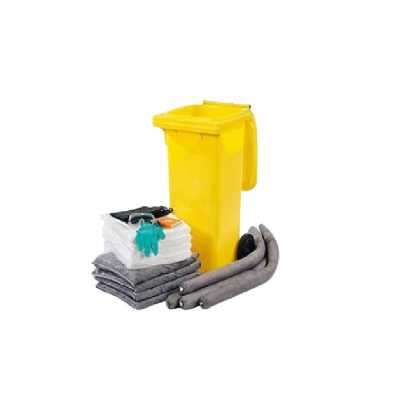 SCHOELLER 240L CHEMICAL SPILL KIT IN YELLOW WHEELED CONTAINER