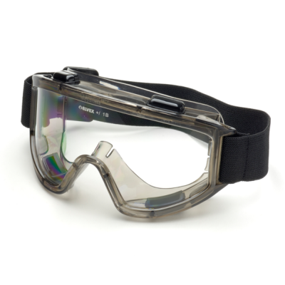 ELVEX VISIONAIRE, HIGH PERFORMANCE SPLASH/IMPACT GOGGLE, CLEAR AF/PC LENS, INDIRECT VENTING,