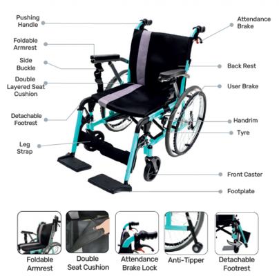 Pds Healthcare Flexicare Wheelchair (18 Months Warranty)