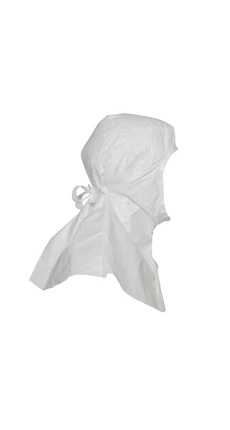 Dupont™ Tyvek® Isoclean® Hood - Bound Seams, Full Face &Bound Hood Opening, Ties With Loops For Fit, White, 100/Box, Clean Processed & Sterile (Pn-Ic668Bwh000100Cs, D-Code D14244886)