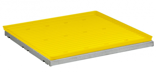 JUSTRITE SPILLSLOPE® STEEL SHELF WITH YELLOW POLYETHYLENE TRAY FOR 60 GALLON (34"W) SAFETY CABINET