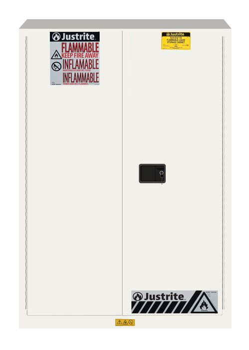 JUSTRITE 45 GAL WHITE CABINET MANUAL W/PDLE HANDLE