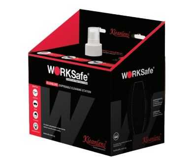 WORKSAFE KLEANLENS LENS DISPOSABLE STATION - 250ML FLUID WITH 2 BOX TISSUES