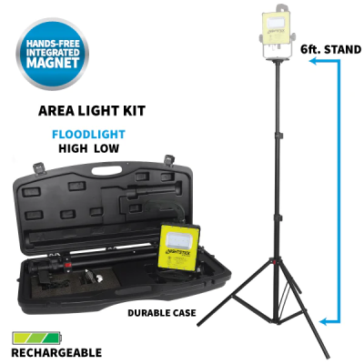 NIGHTSTICK INTRINSICALLY SAFE MAGNETIC SCENE LIGHT KIT W/6' TRIPOD & BLOW MOLDED CASE - RECHARGEABLE