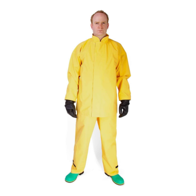 RESPIREX CHEMICAL PROTECTIVE YELLOW NEOPRENE JACKET WITH NEOPRENE GLOVES, SZ L (LENGHT : 40”)