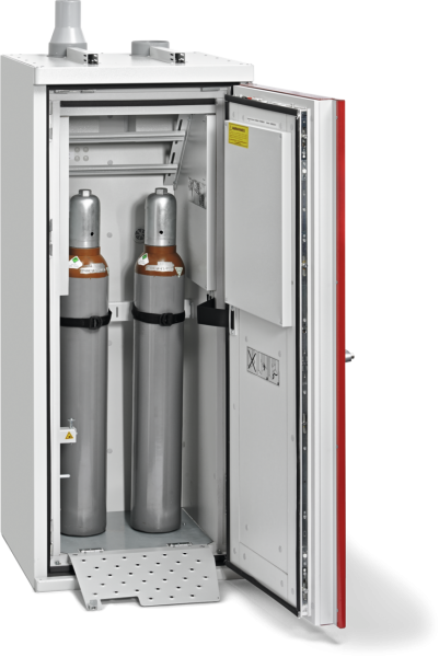 DUPERTHAL SUPREME LINE PLUS, TYPE G90, COMPRESSED GAS CYLINDER INDOOR STORAGE SIZE S WITH WING (RED RAL 3003) DOOR