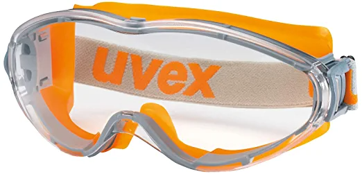 UVEX Ultrasonic Safety Goggles, Orange-Grey Frame Clear Supravision Lens