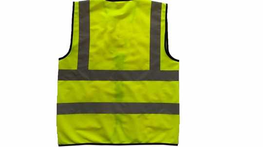Workgard® Safety Vest, Yellow With Reflective Strip, Zipper, Pockets, Size L