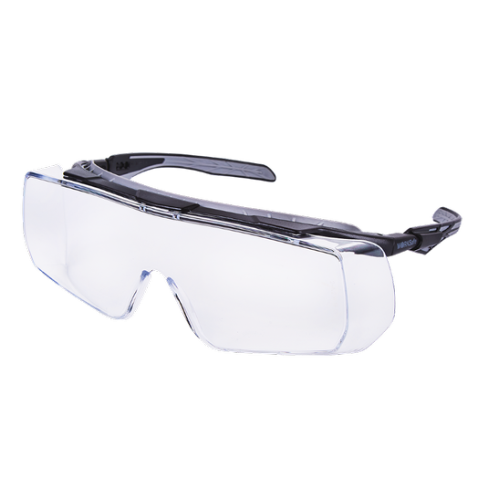 WORKSAFE RAZOR E3067 SOFT TEMPLE ADJUST AND INCLINATION MATT BLACK FRAME WITH GREY BROWGUARD, CLEAR ANTI-FOG LENS