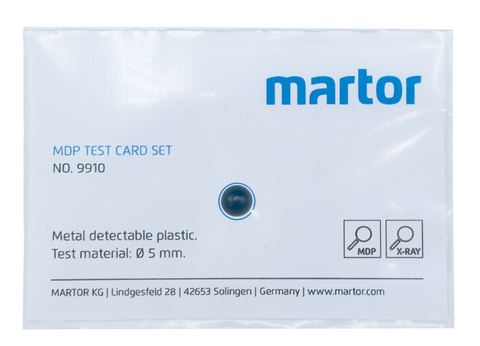 MARTOR METAL DETECTABLE PLASTIC TEST CARD SET (SET OF 5 IN POLYBAG)