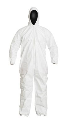 Dupont™ Tyvek® Isoclean® Ic180 Coverall With Hood, Option 0S, White, Size Xl, 25Pcs/Ctn (Pn-Ic180Swhxl00250S, D-Code D15543575)